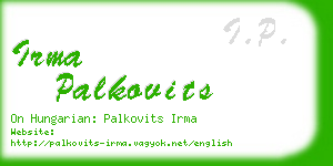 irma palkovits business card